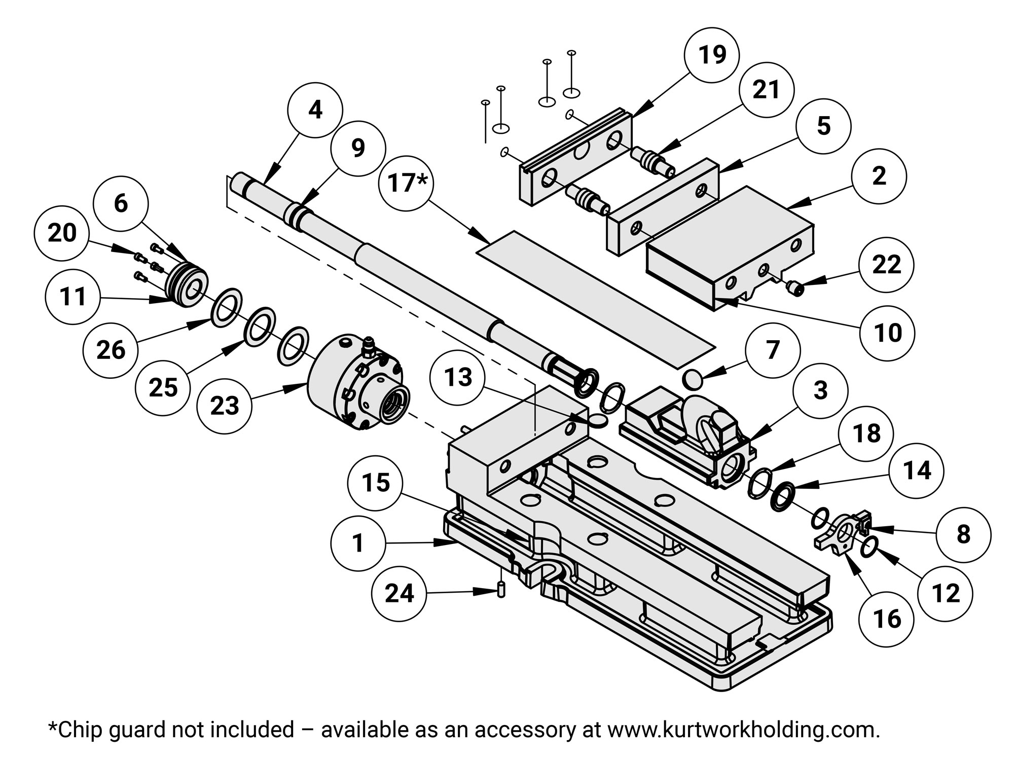 Kurt DX6H Replacement Parts Diagram