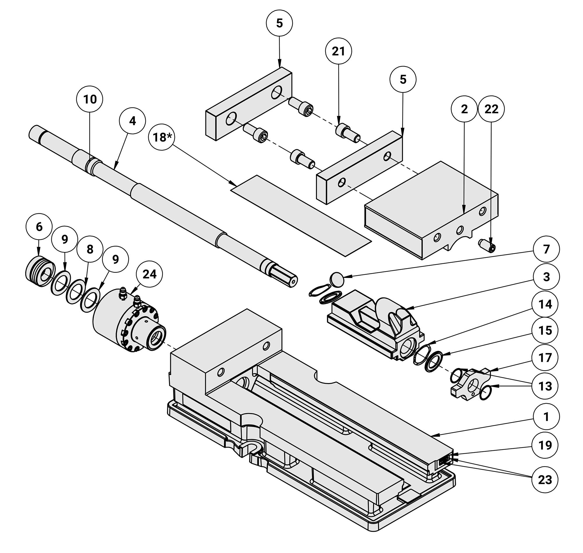 Kurt DX8H Replacement Parts Diagram