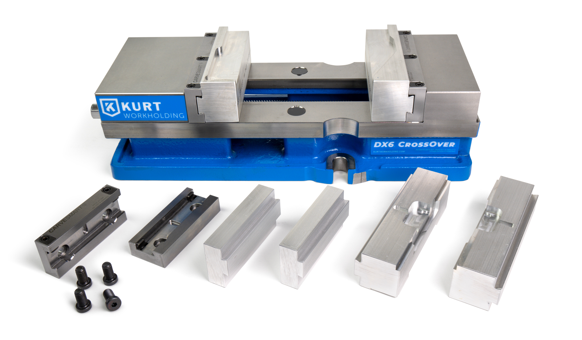 Kurt DX6 vise with CARVESMART master jaw kit