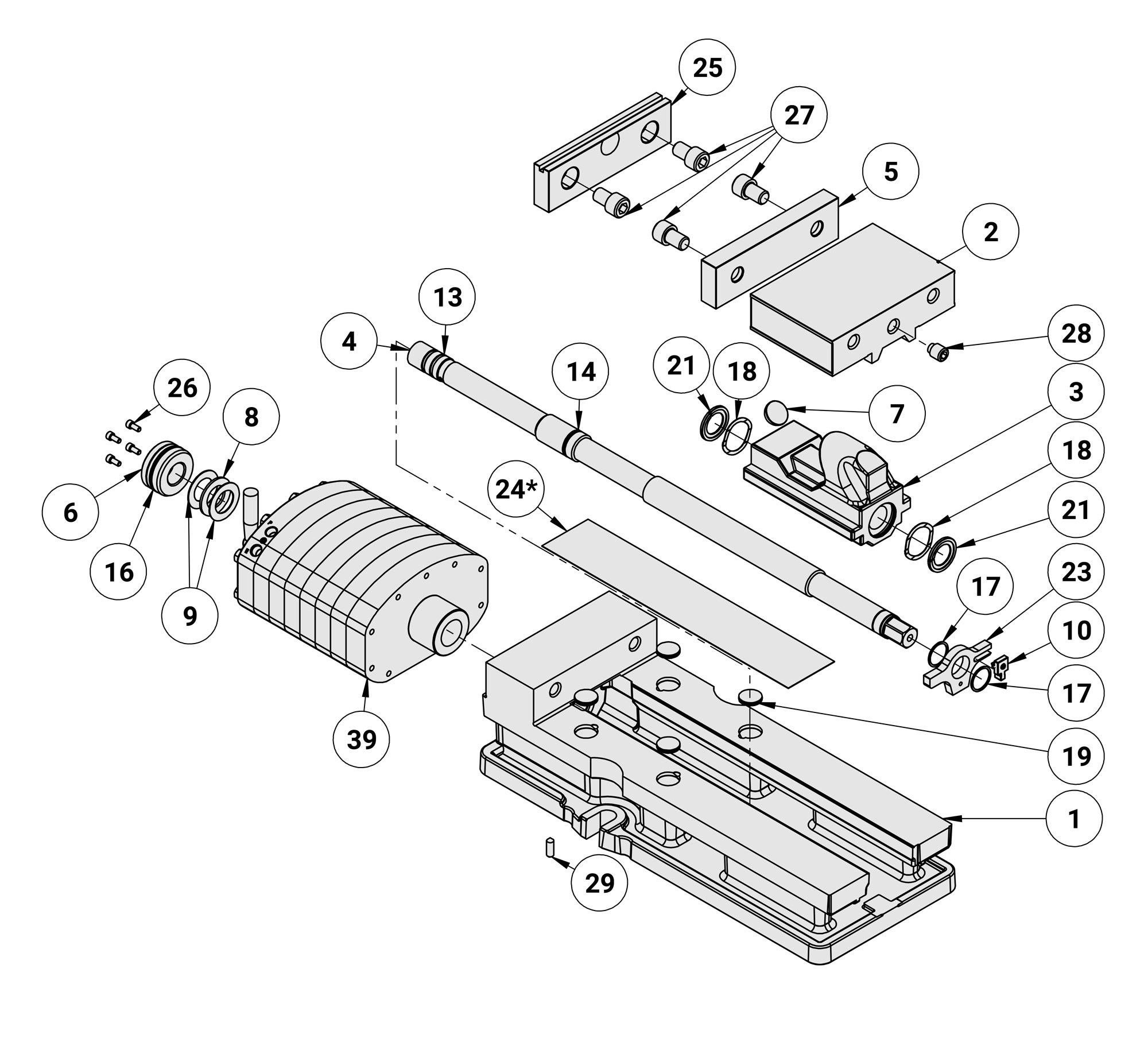 Kurt DX6A Replacement Parts Diagram