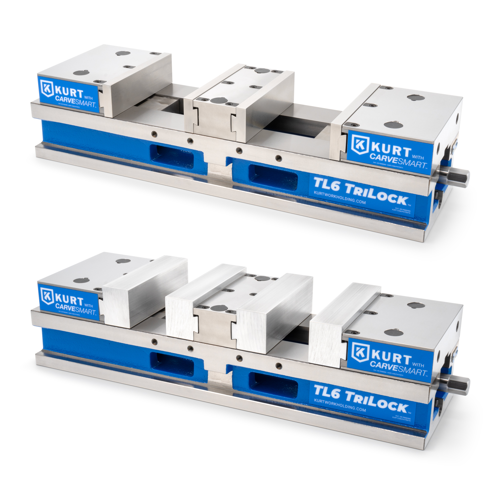 TL6CS shown with hard jaws or aluminum jaws