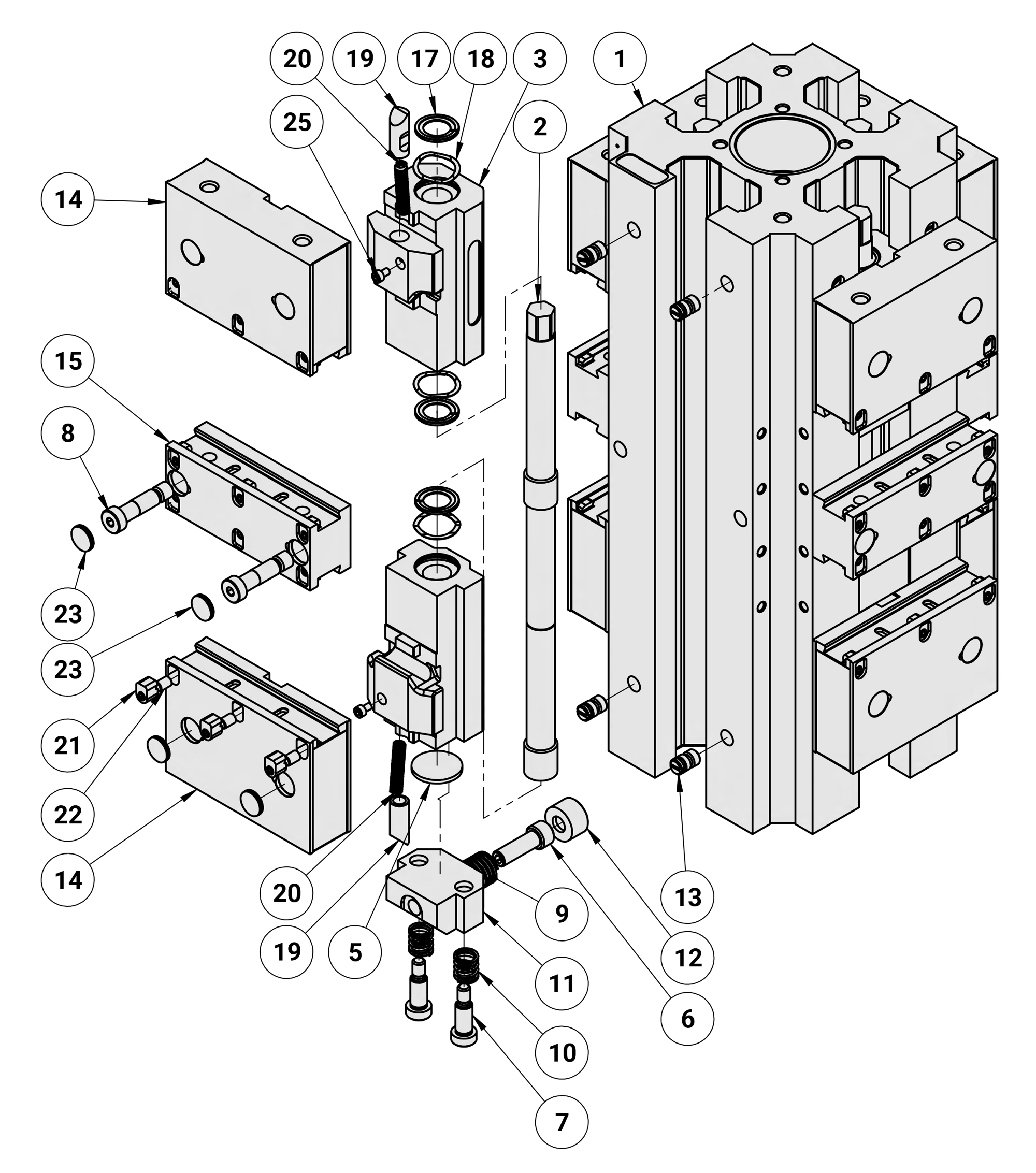 TriLock Tower Exploded Parts Diagram