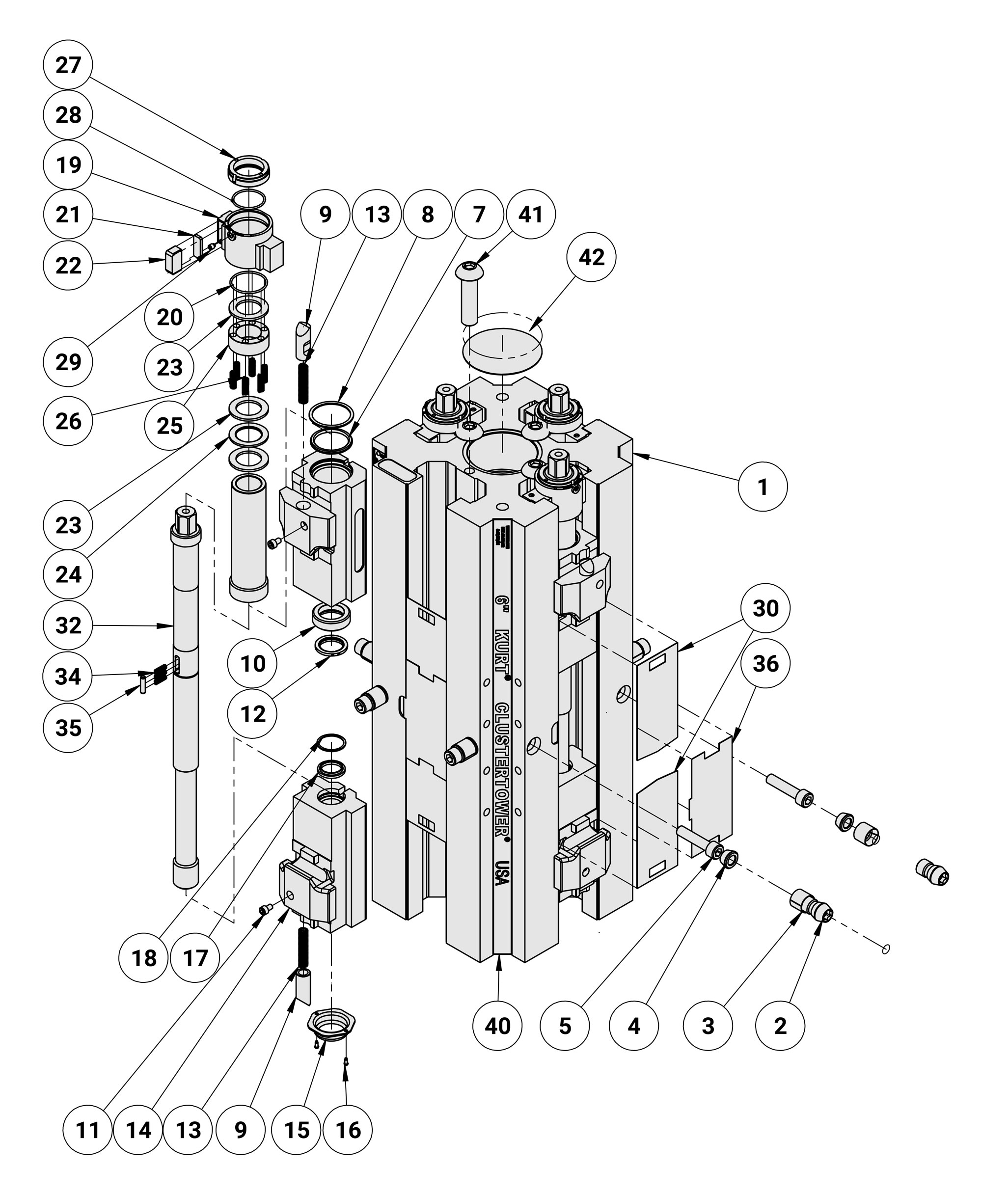 Kurt CTHDL64/CTHDLM64 Replacement Parts Diagram