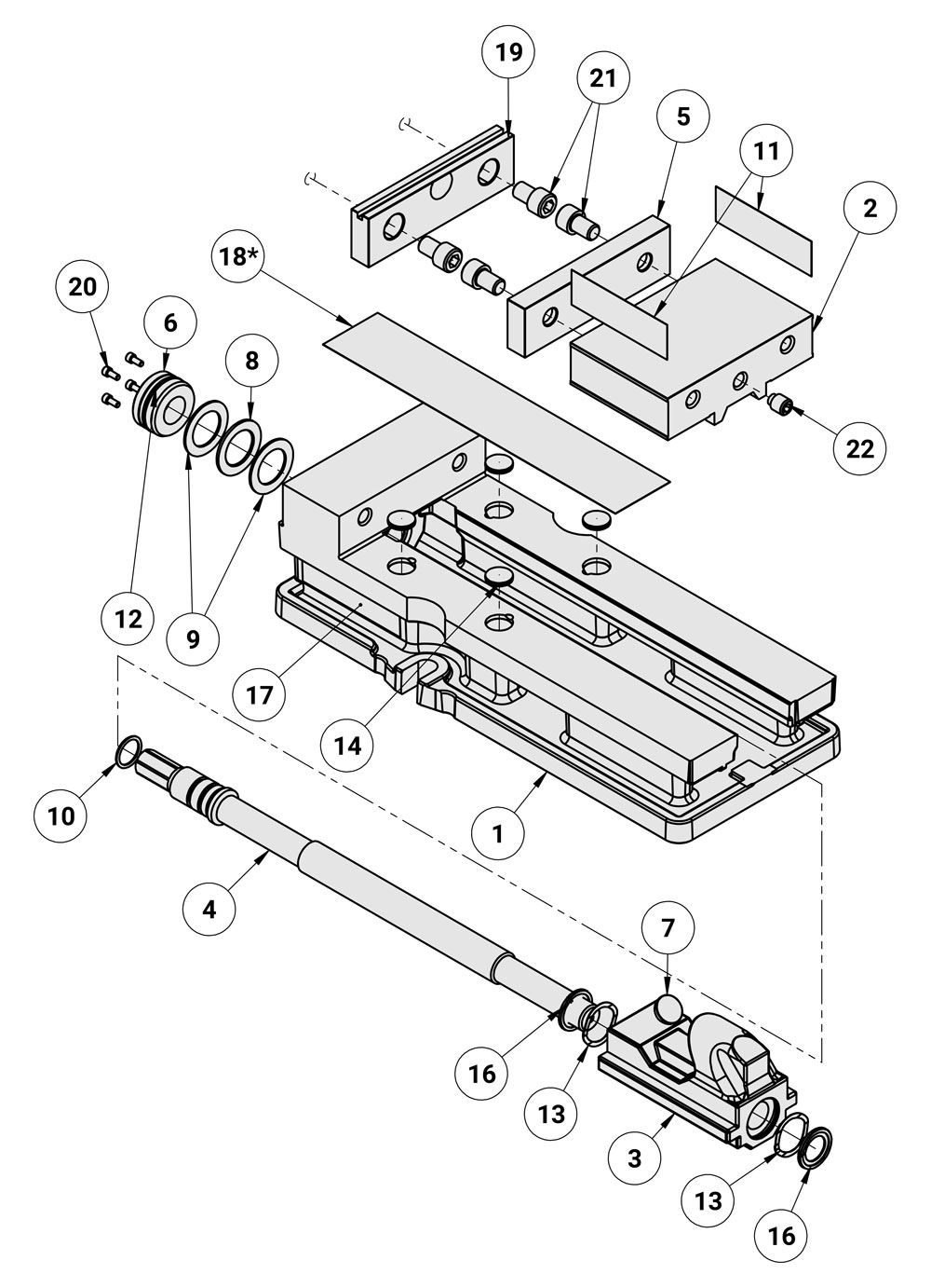 Kurt DX6R Replacement Parts Diagram
