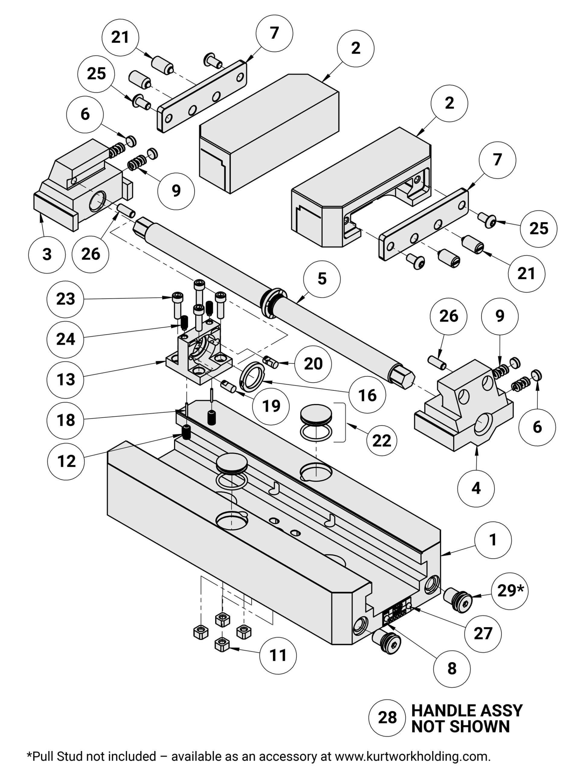 Kurt PF460 Replacement Parts Diagram